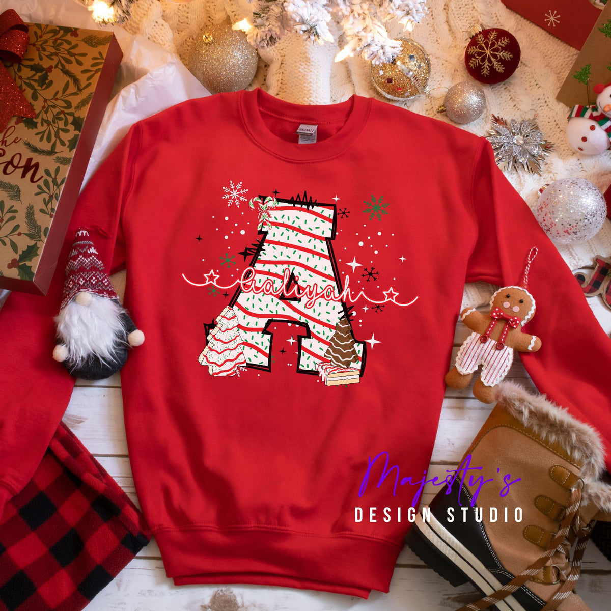 Custom Christmas Tree Cake Top